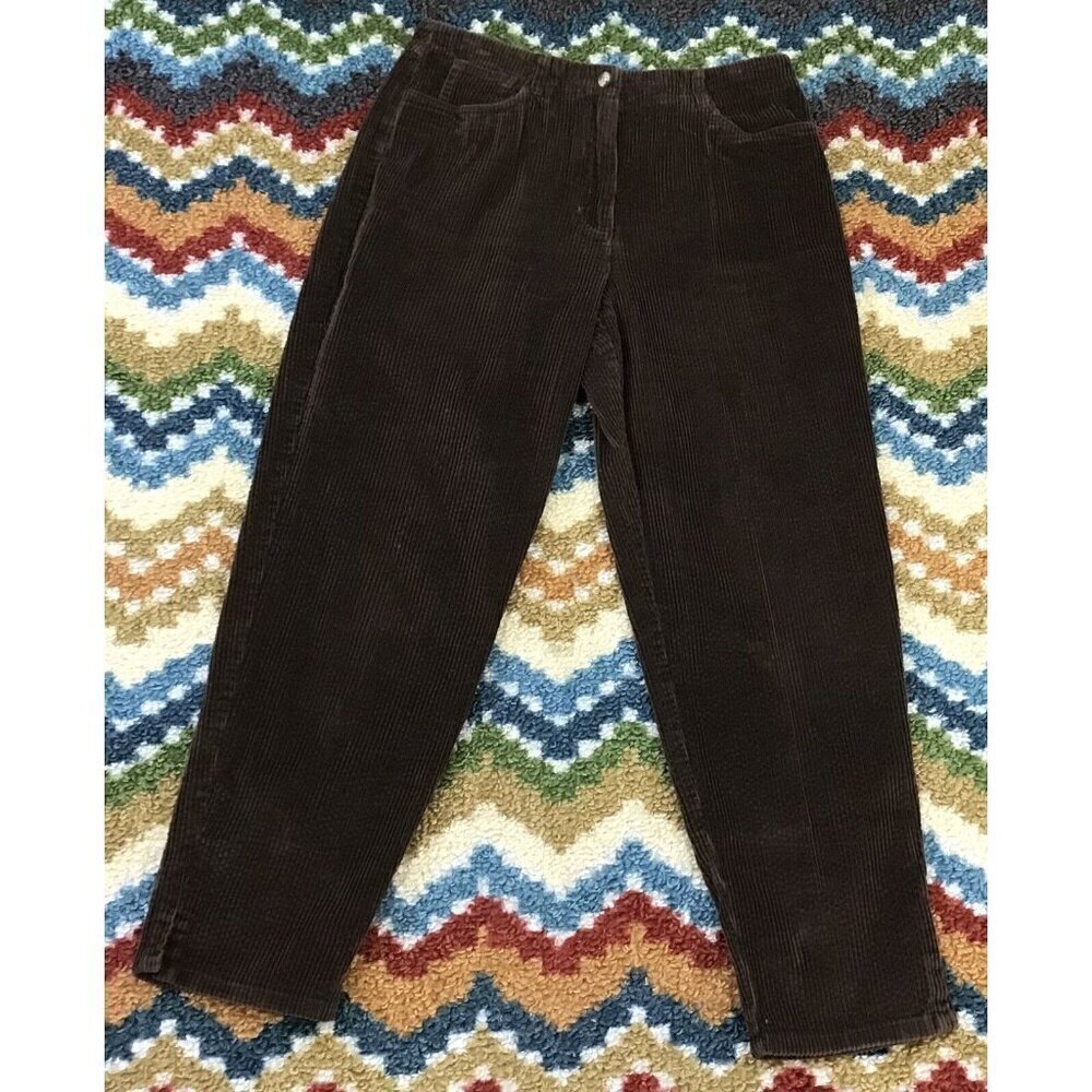 Brown “Mom” Corduroy Pants size 12 Talbots - Picture 1 of 2